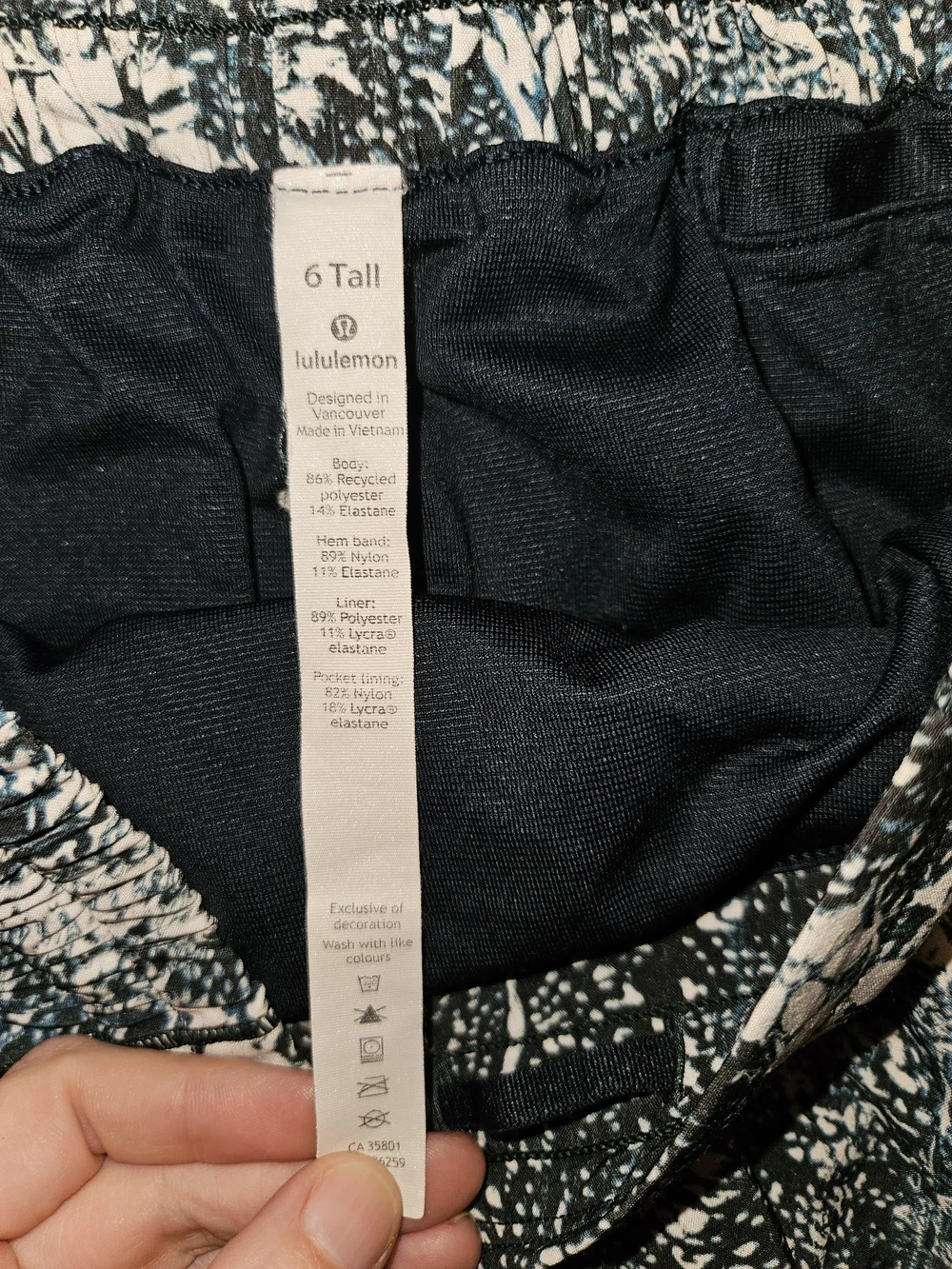lululemon athletica Navy and White Floral Athletic Shorts